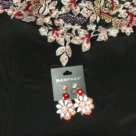 XSCAPE Gown Black with Floral Embroidery & Stones - Picture 15 of 15